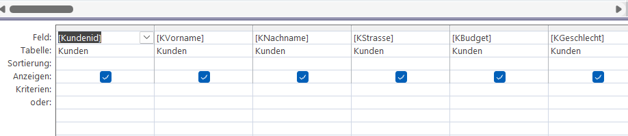Abfrage Auswahl