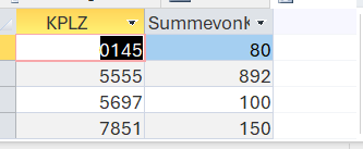 Summenabfrage