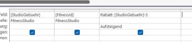 Rabatt Abfrage