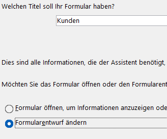 Formular Titel